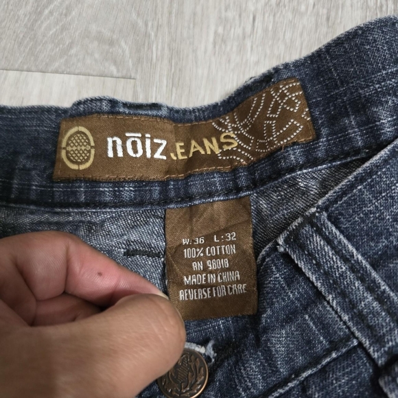 Vintage Y2K Noiz Jeans Blue Jeans Pants Embroidered Size 36x32 - Picture 3 of 7
